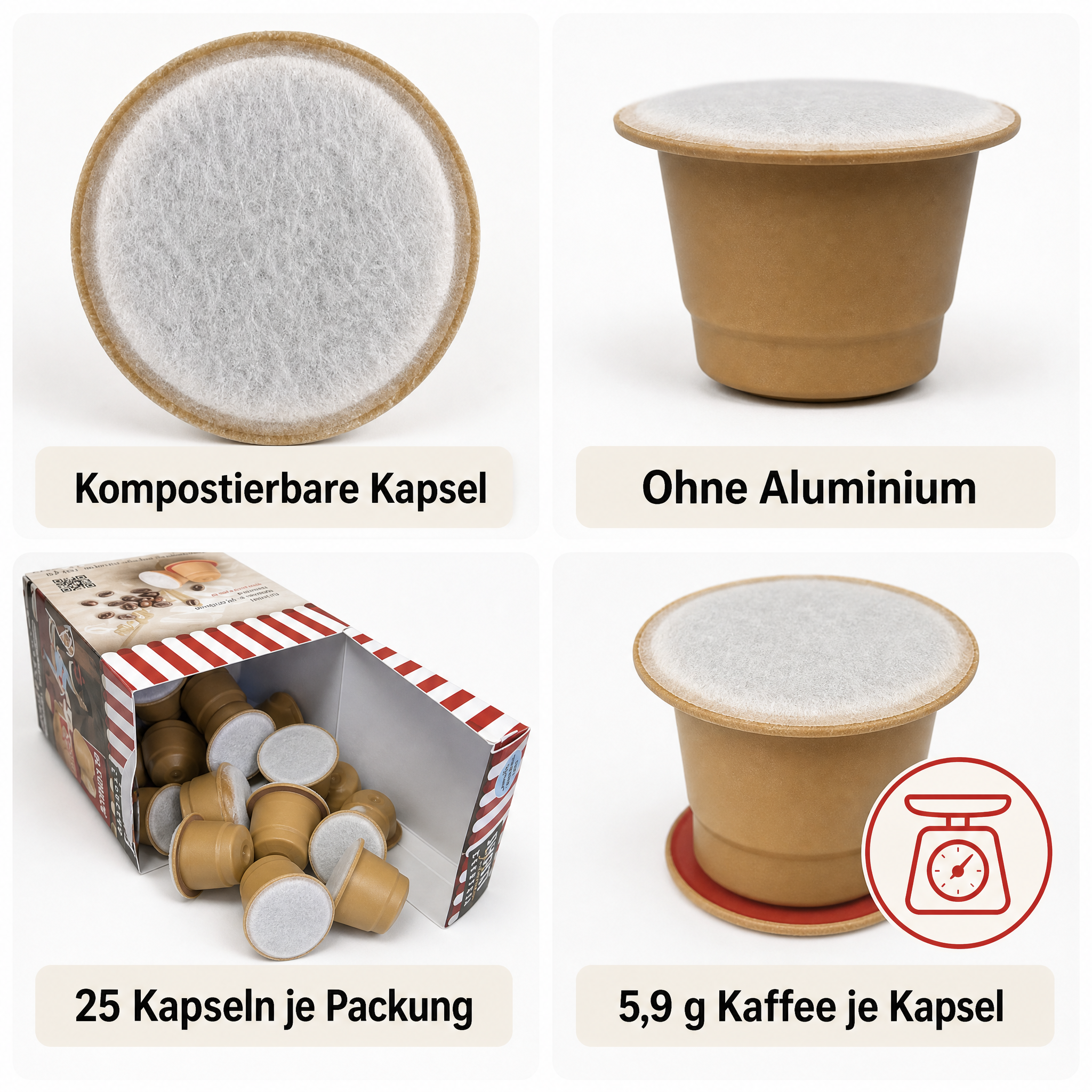 Avanti Julietta in Biocaps* Kapseln, 70% Arabica 30% Robusta, kräftige Crema und geringe Säure, kompostierbare Kapseln ohne Aluminium, kompatibel mit Nespresso Original, 25 Stück