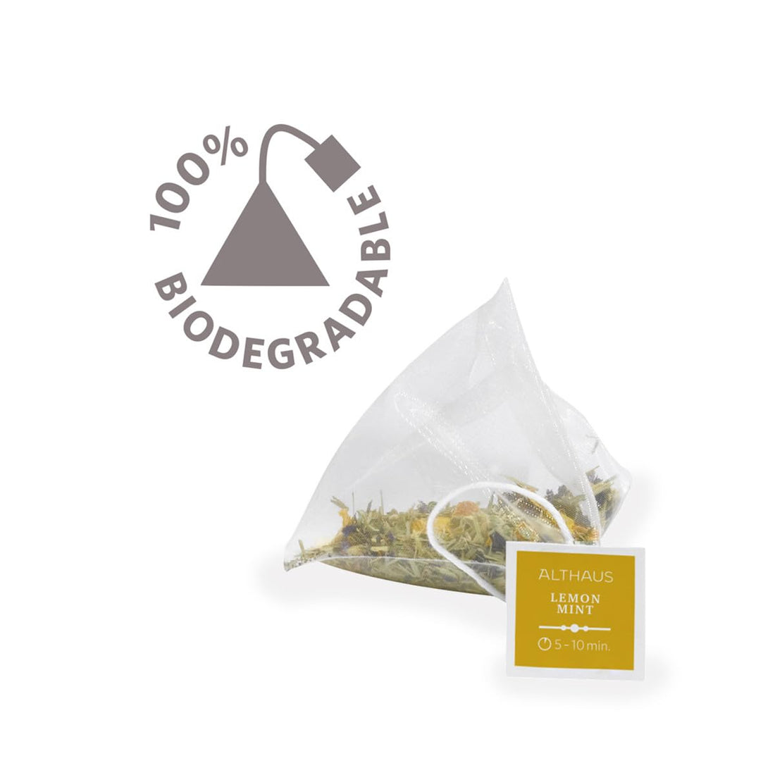 Althaus Lemon Mint Kräutertee, 15 Pyramidenbeutel, 41,25g, Zitronengras-Pfefferminz-Mischung