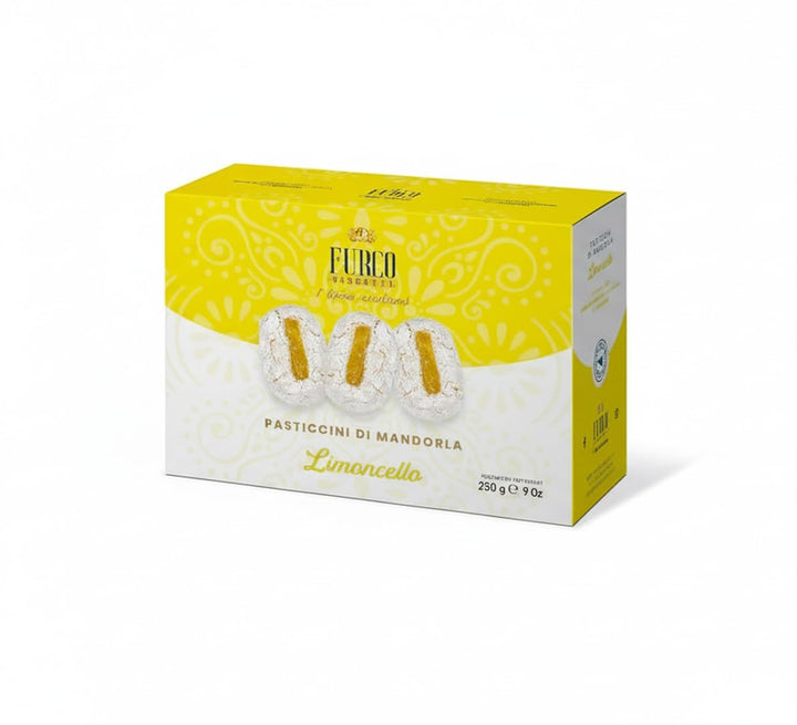 Furco Pasticcini di Mandorla Limoncello, Italienisches Mandelgebäck mit Zitrone, 250g