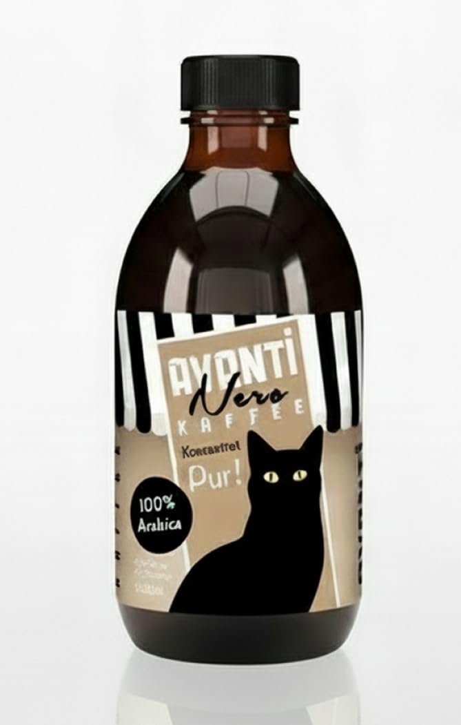 AVANTI Nero Kaffeekonzentrat Pur 500ml | 100% Arabica, Konzentrat, Pumpflasche, Reines Kaffeearoma, Braunglasflasche