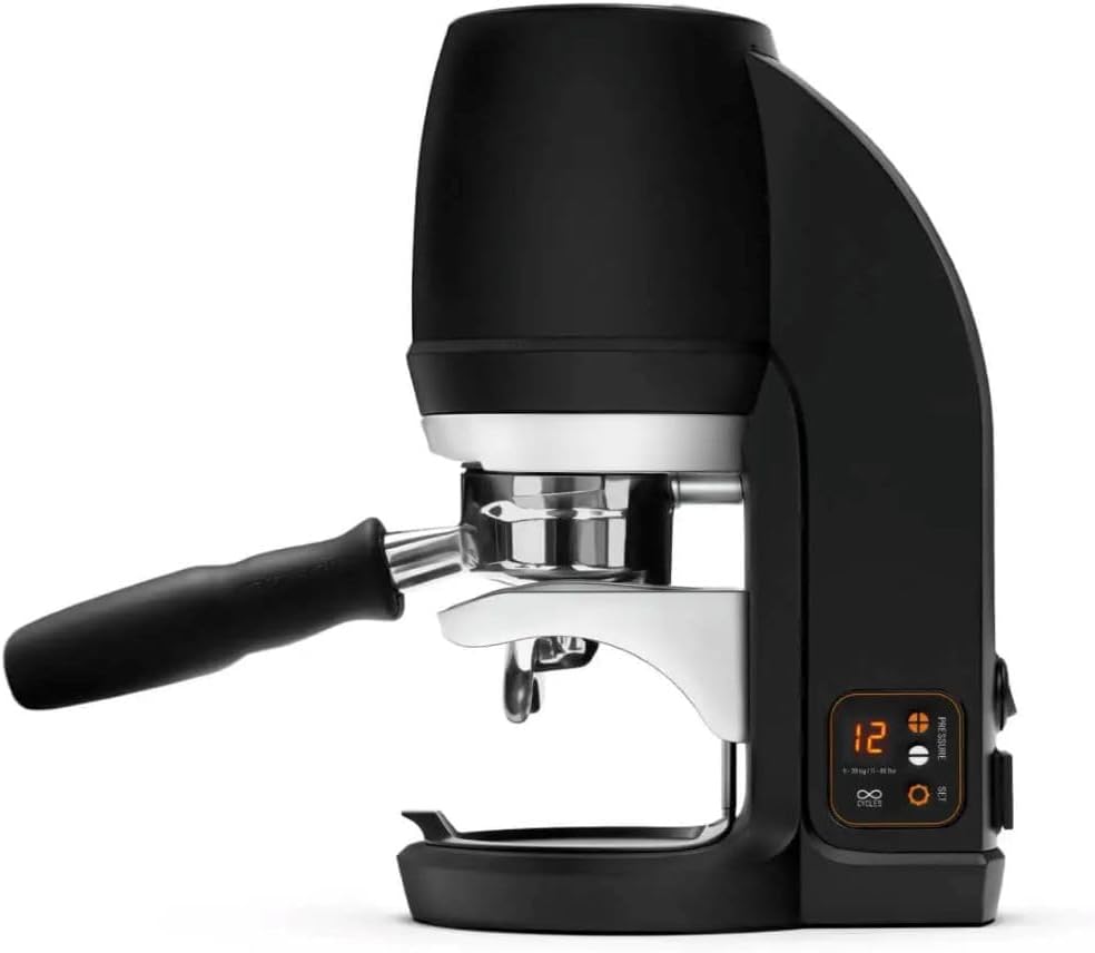 Avanti PUQ Press Q Elektrische Tamperstation Gen 6, Automatischer Espresso Tamper mit 5 Tampprofilen, 58mm Siebträger, Einstellbarer Pressdruck 5-30kg, Schwarz