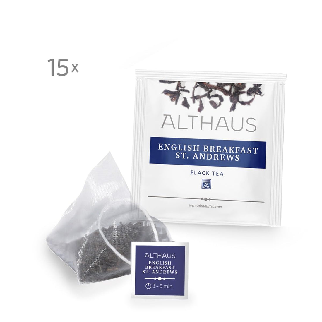 Althaus English Breakfast St. Andrews, Schwarzer Tee, 15 Pyramidenbeutel, 41,25g