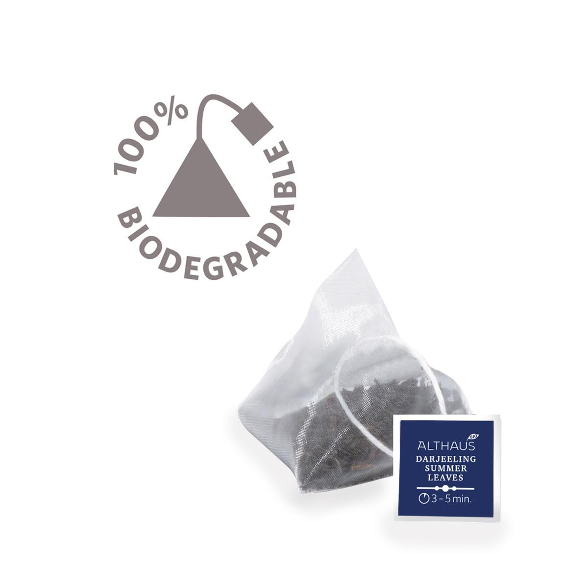 Althaus Darjeeling Summer Leaves Schwarztee, 15 Pyramidenbeutel, 41,25g