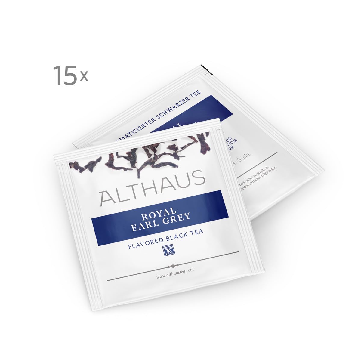 Althaus Royal Earl Grey, Aromatisierter Schwarzer Tee, 15 Pyramidenbeutel, 41,25g