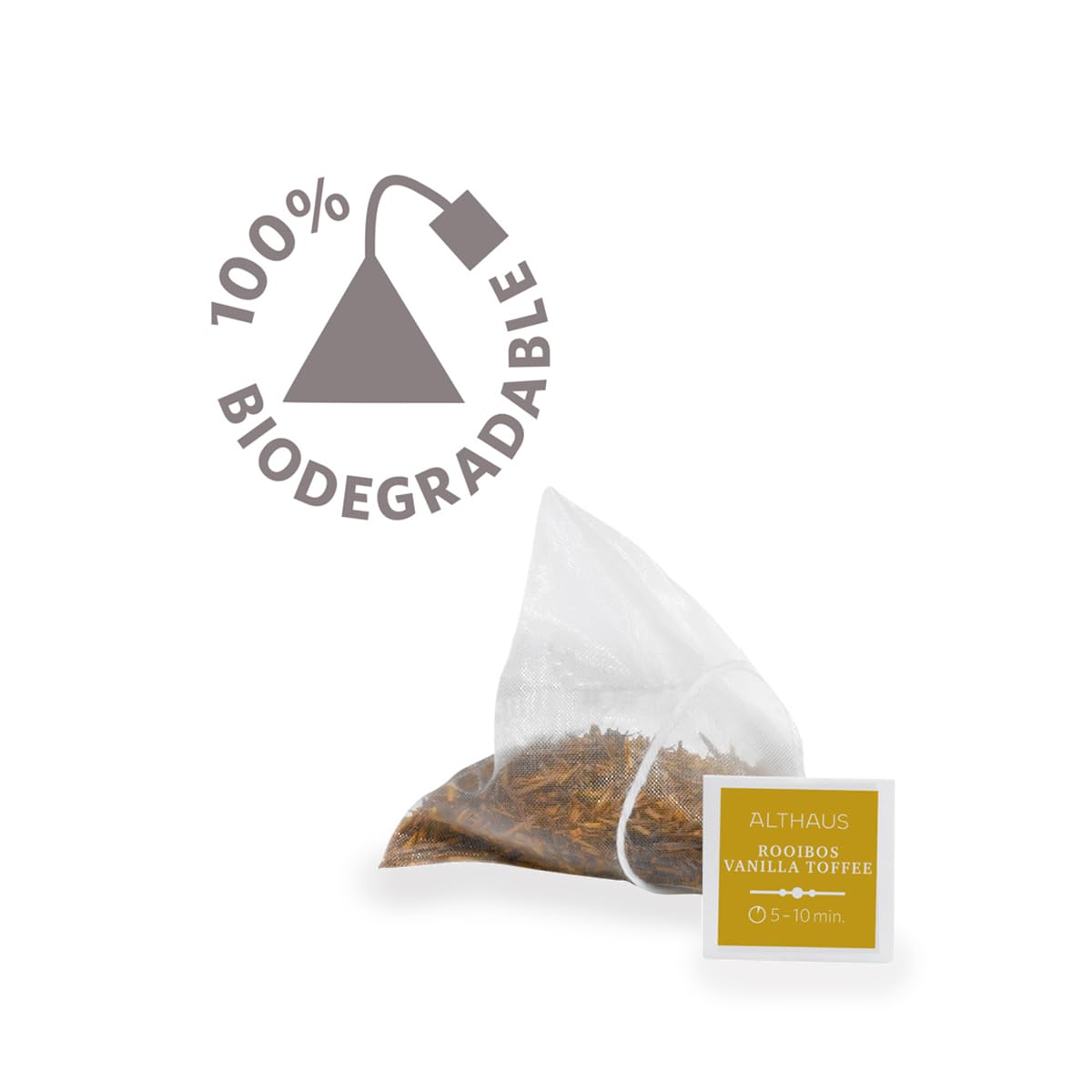 Althaus Rooibos Vanilla Toffee, Aromatisierter Kräutertee, 15 Pyramidenbeutel, 41,25g
