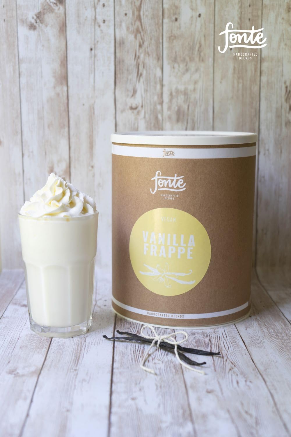 Fonte Vanilla Frappé Mix, Veganes Frappé Pulver, Klassischer Vanillegeschmack, 2 kg für 50 Portionen, Handcrafted Blends