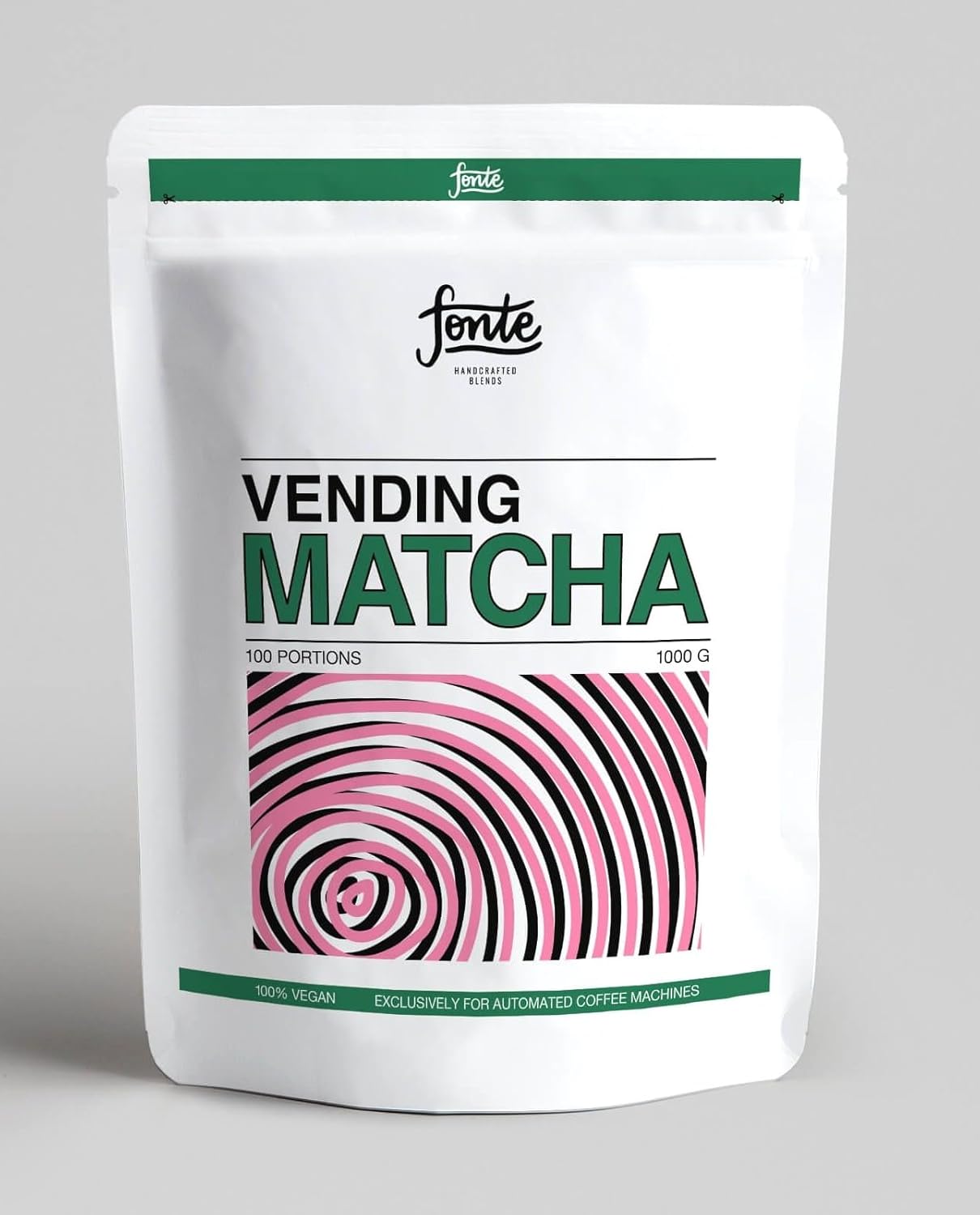 Fonte Vending Matcha, 100% Vegan, Japanischer Matcha-Teepulver für Getränkeautomaten, 1000g, 100 Portionen, Handgefertigte Mischung für Heiße und Kalte Getränke