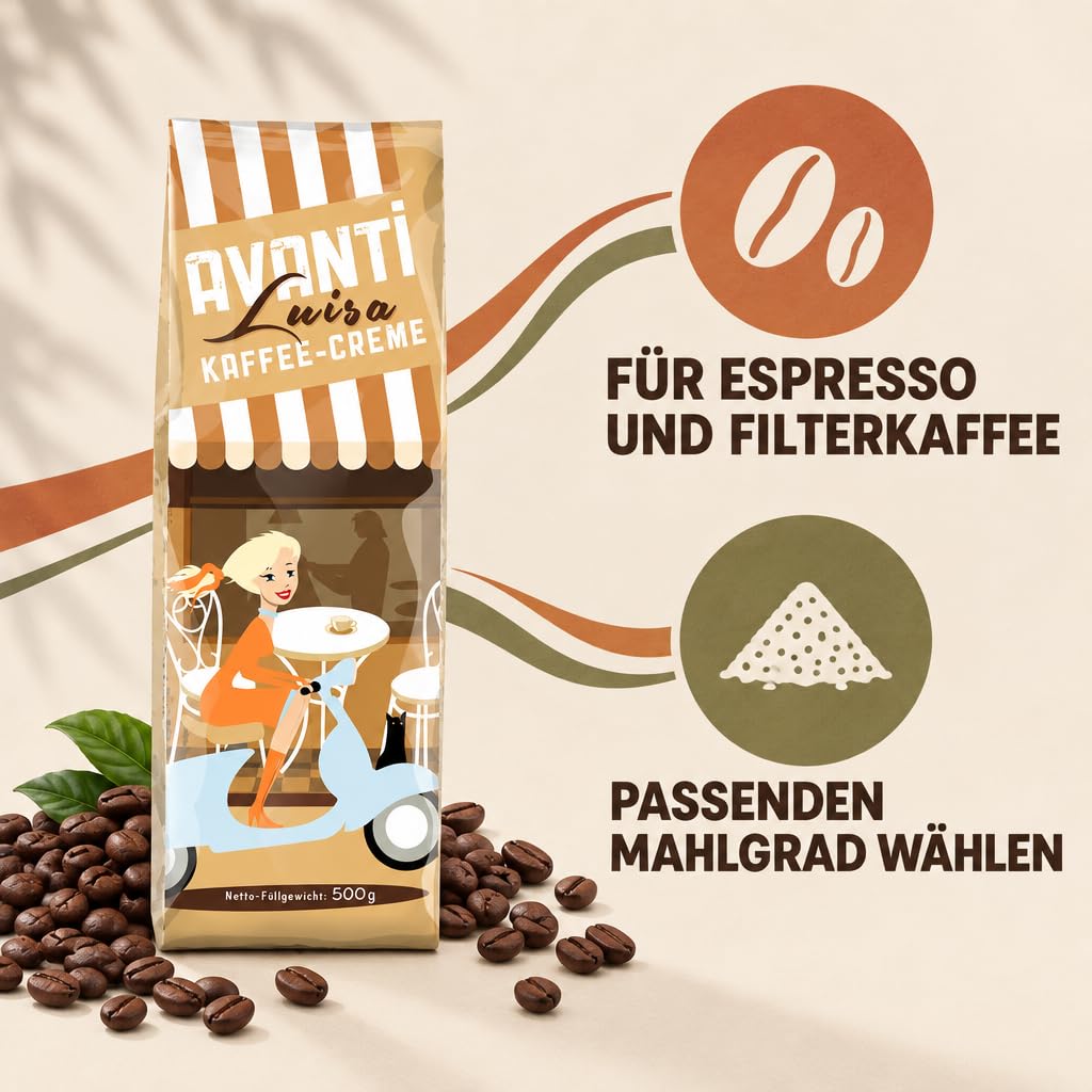 AVANTI Kaffeebohnen Probierset, 4 x 500 g, Espresso & Kaffee Crème