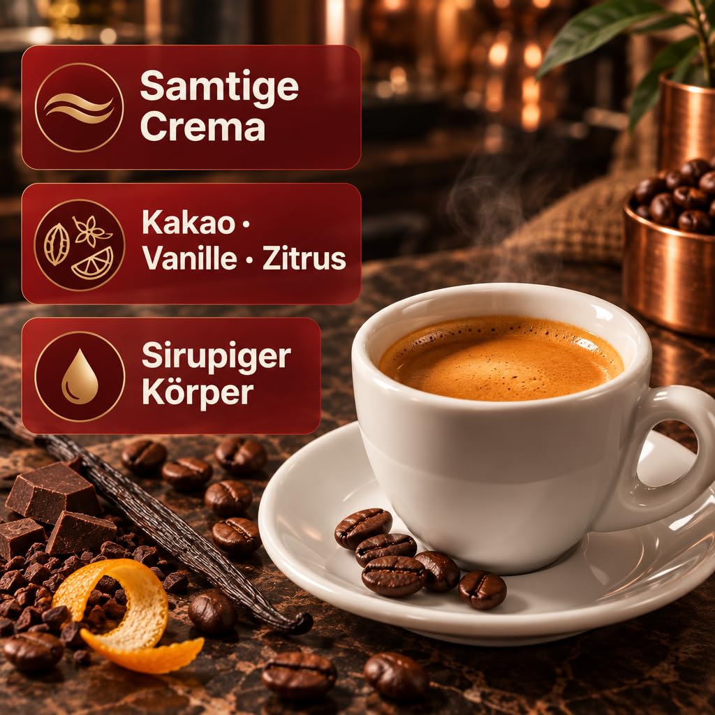 Jolly Caffè Crema Espresso Bohnen, 6 x 1 kg, Premium Arabica-Mischung aus Zentralamerika + Zugabe Fächer
