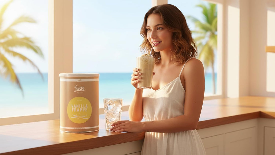Fonte Vanilla Frappé Mix, Veganes Frappé Pulver, Klassischer Vanillegeschmack, 2 kg für 50 Portionen, Handcrafted Blends