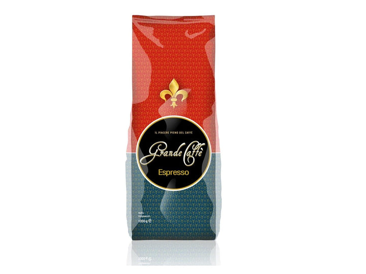 Grande Caffè Espresso Kaffeebohnen, 1000g, 80% Arabica 20% Robusta, Ganze Bohnen aus Honduras, Brasilien, Indien