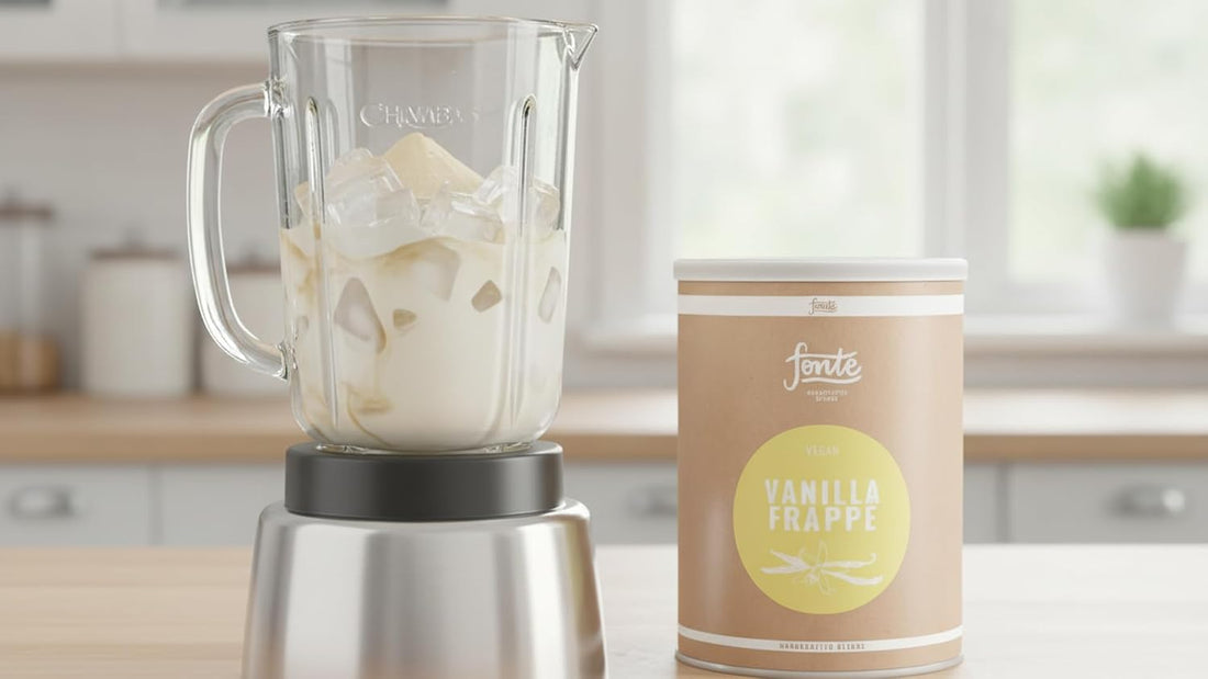 Fonte Vanilla Frappé Mix, Veganes Frappé Pulver, Klassischer Vanillegeschmack, 2 kg für 50 Portionen, Handcrafted Blends