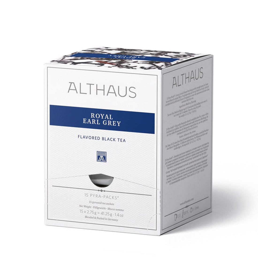 Althaus Royal Earl Grey, Aromatisierter Schwarzer Tee, 15 Pyramidenbeutel, 41,25g