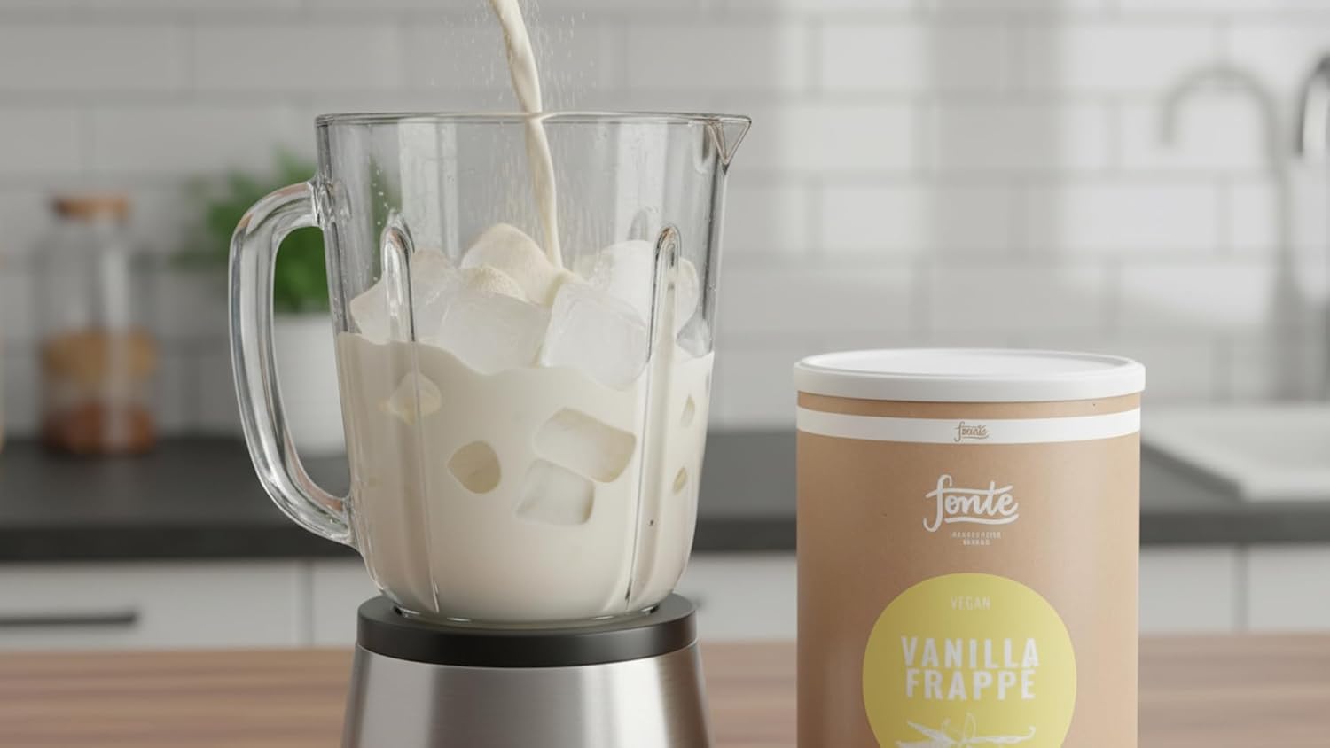 Fonte Vanilla Frappé Mix, Veganes Frappé Pulver, Klassischer Vanillegeschmack, 2 kg für 50 Portionen, Handcrafted Blends