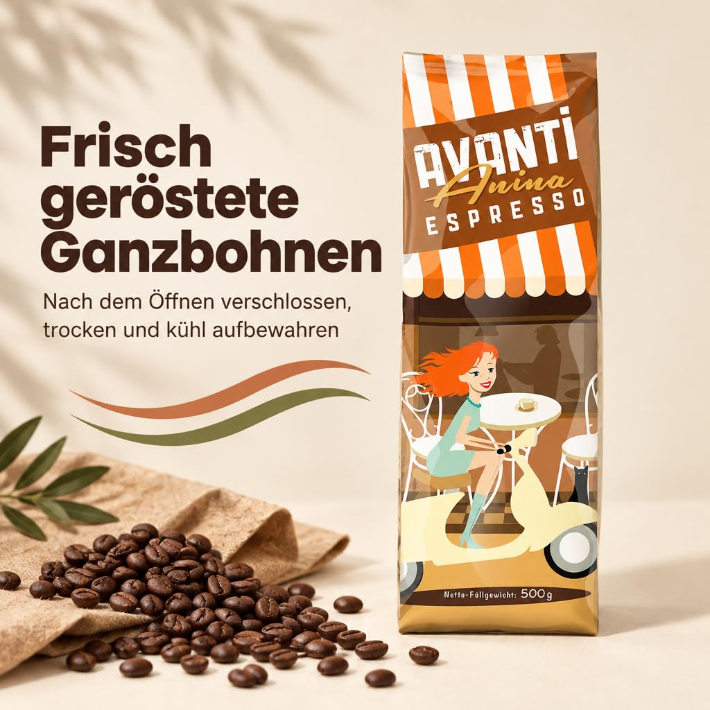 AVANTI Kaffeebohnen Probierset, 4 x 500 g, Espresso & Kaffee Crème