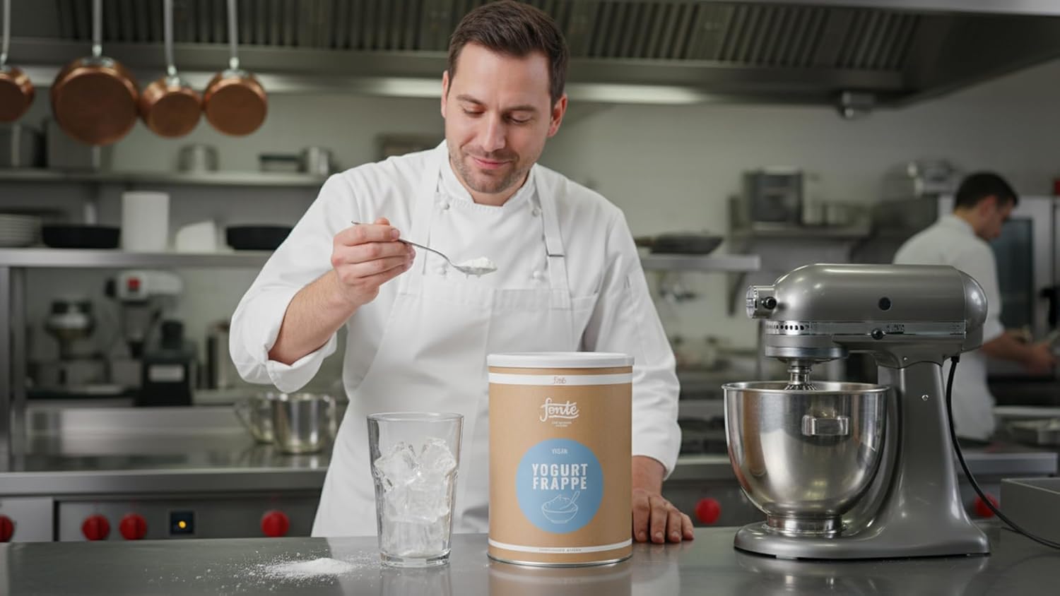 Fonte Yoghurt Frappé, Veganes Joghurt Frappé Pulver, Handgefertigte Mischung, Erfrischendes Getränk für heiße Tage