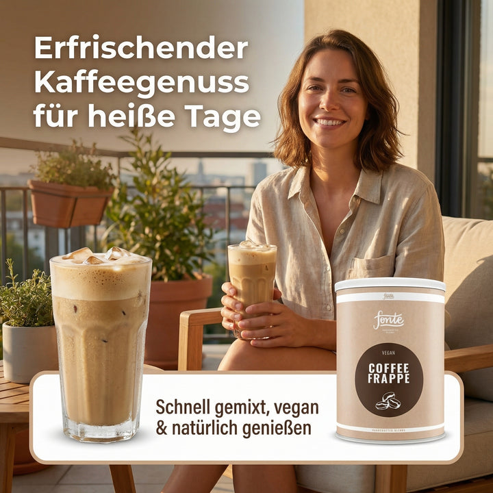 Fonte Veganer Coffee Frappé Mix, handgefertigte Mischung mit medium geröstetem Kaffee aus Brasilien, ohne hydrierte Fette, cremiger Eiskaffee für Mixer, 2 kg Vorratspackung