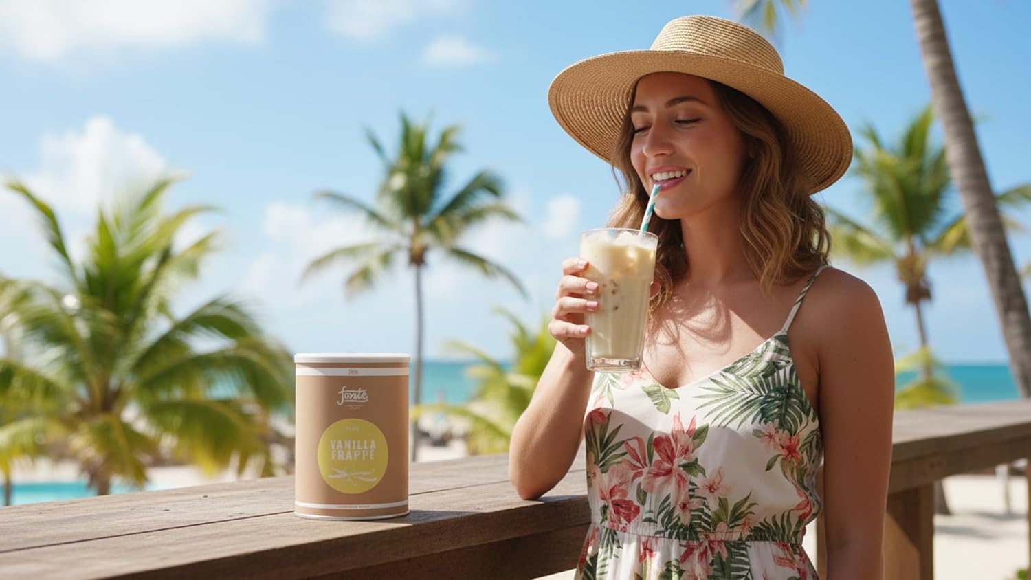Fonte Vanilla Frappé Mix, Veganes Frappé Pulver, Klassischer Vanillegeschmack, 2 kg für 50 Portionen, Handcrafted Blends