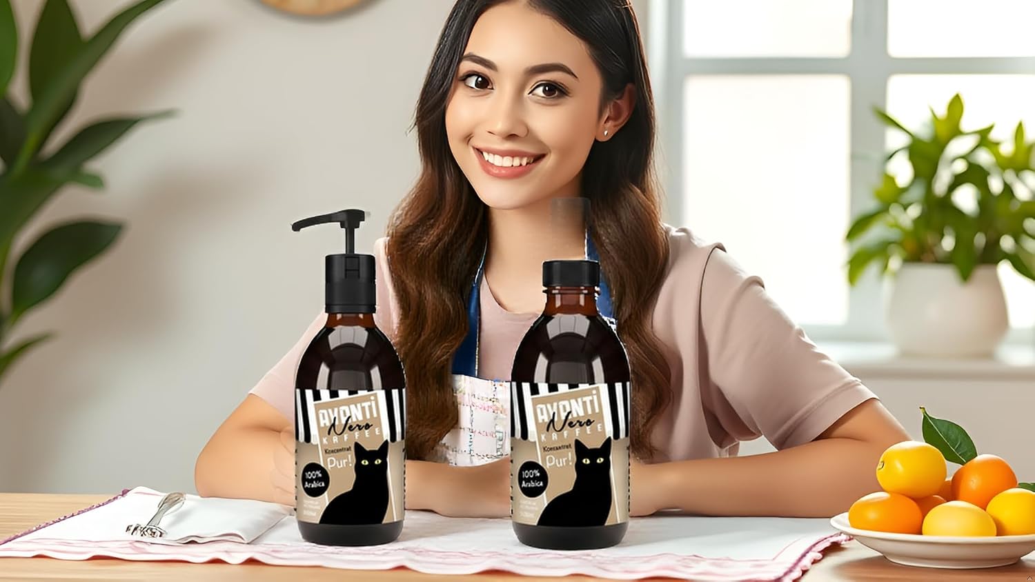 AVANTI Nero Kaffeekonzentrat Pur 500ml | 100% Arabica, Konzentrat, Pumpflasche, Reines Kaffeearoma, Braunglasflasche