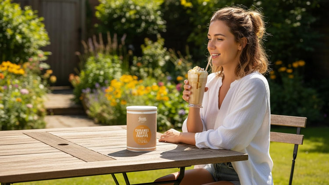 Fonte Caramel Coffee Frappé, Veganer Kaffee-Mix, Handcrafted Blends, Karamell-Geschmack Milchmixgetränk Superfood