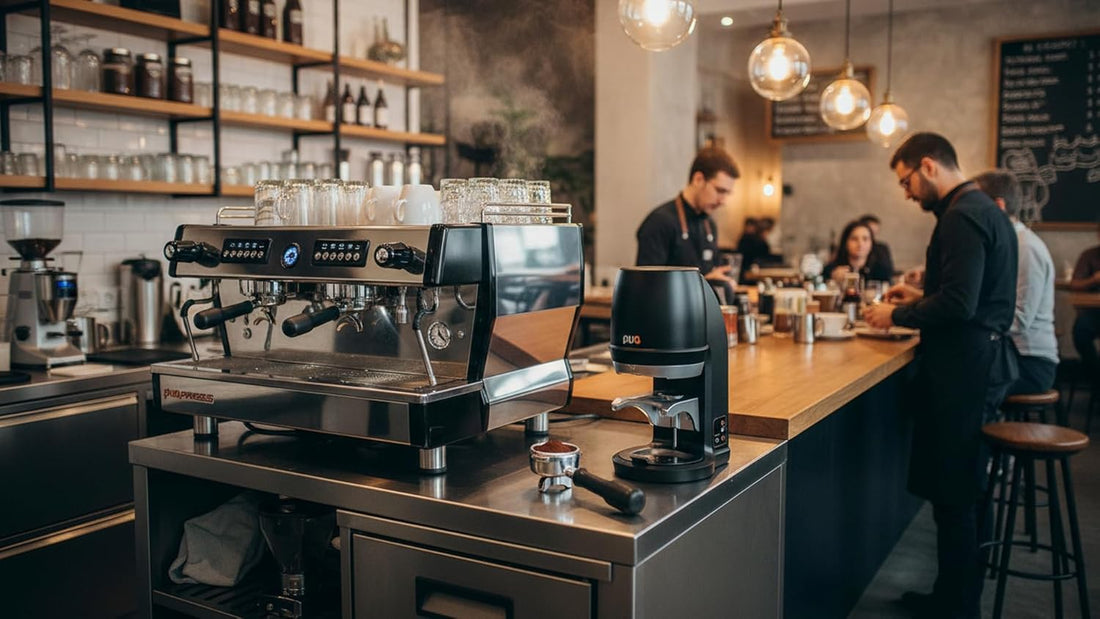 Avanti PUQ Press Q Elektrische Tamperstation Gen 6, Automatischer Espresso Tamper mit 5 Tampprofilen, 58mm Siebträger, Einstellbarer Pressdruck 5-30kg, Schwarz