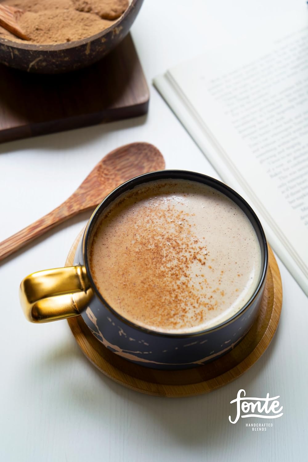 Fonte African Rooibos Latte, Handgefertigte Vegane Getränkemischung, 300g Pulver, 30 Portionen, Natürliche Zutaten, Koffeinfrei, Mit Antioxidantien