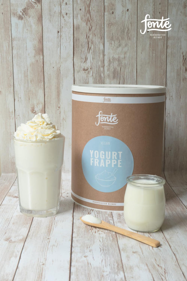 Fonte Yoghurt Frappé, Veganes Joghurt Frappé Pulver, Handgefertigte Mischung, Erfrischendes Getränk für heiße Tage