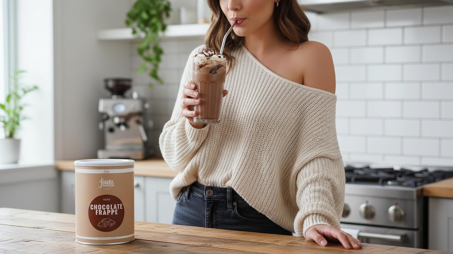 Fonte Vegan Chocolate Frappé, Handcrafted Blends, 2 kg, 20% echte Schokolade, 50 Drinks