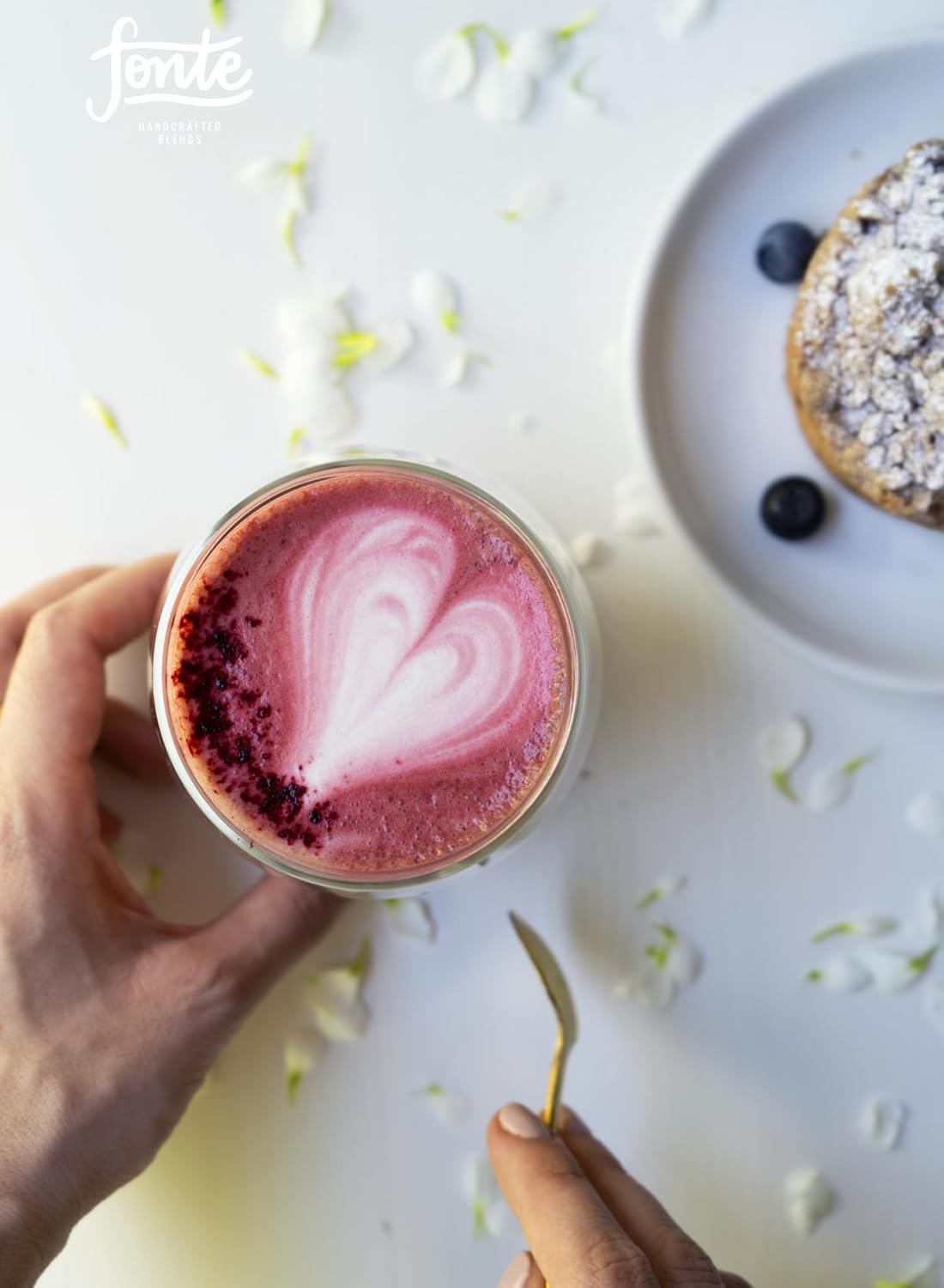 Fonte Handcrafted Blends Beetroot Cacao Latte, Veganes Getränkepulver mit Roter Bete und Kakao, 300g, 30 Portionen