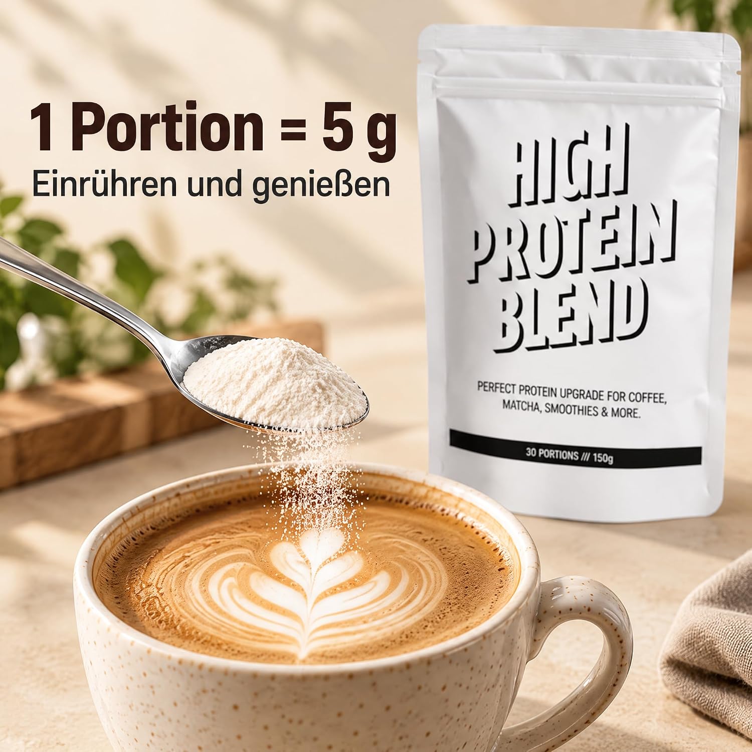 AVANTI neutrales Protein-Pulver, High Protein Blend für Kaffee und Matcha