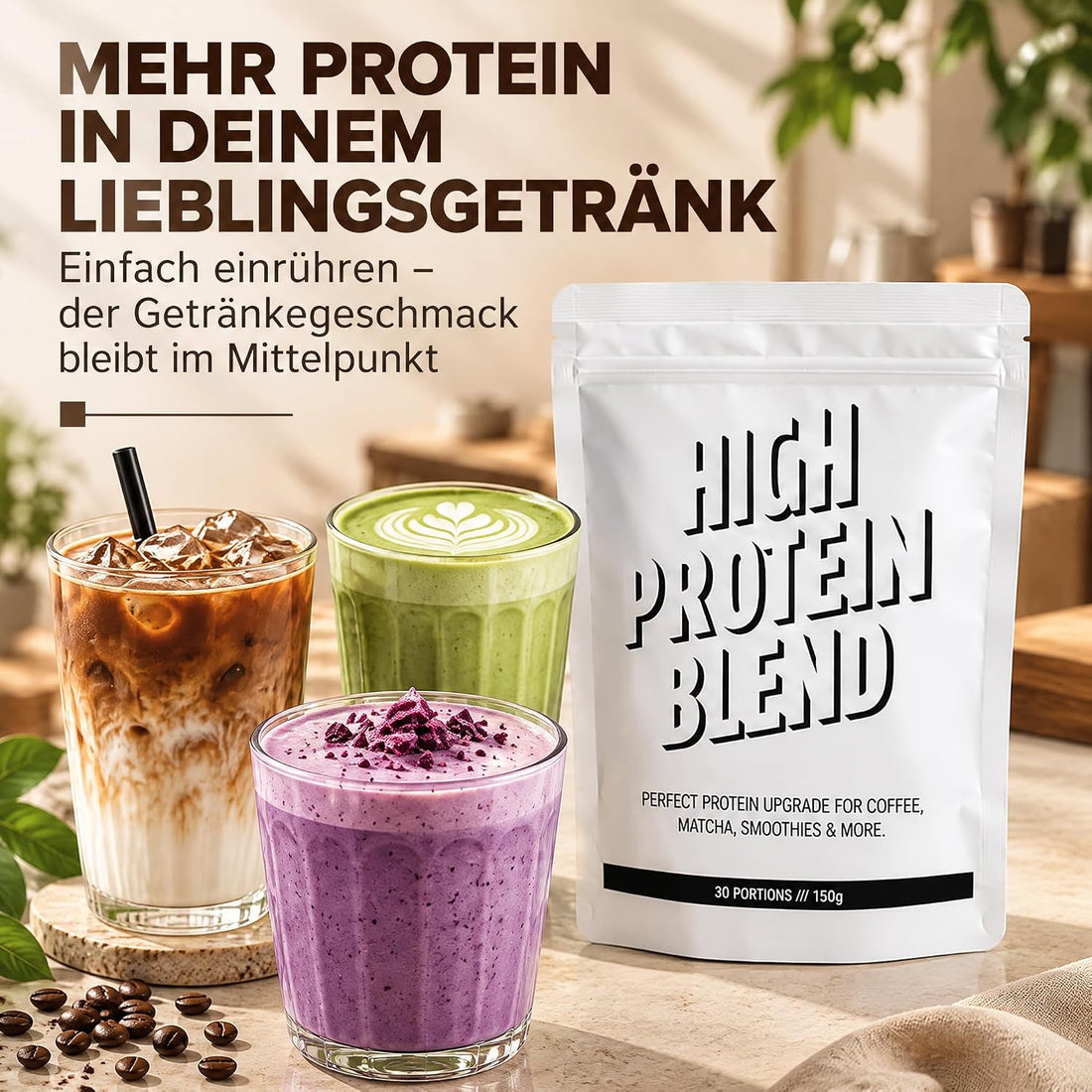 AVANTI neutrales Protein-Pulver, High Protein Blend für Kaffee und Matcha