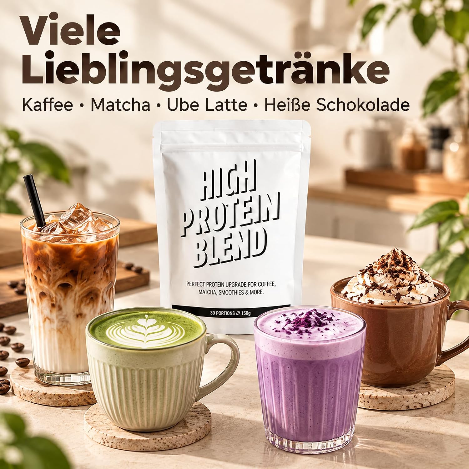 AVANTI neutrales Protein-Pulver, High Protein Blend für Kaffee und Matcha