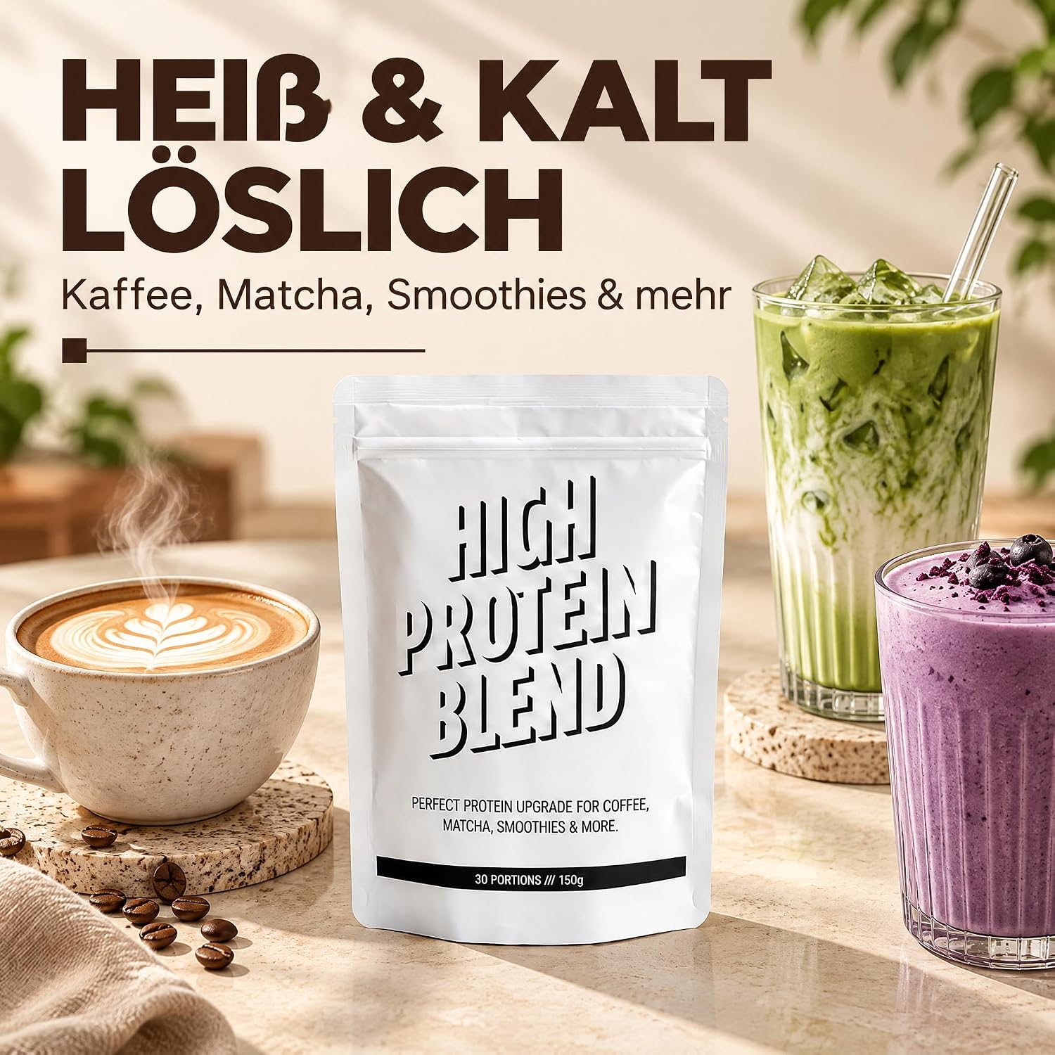 AVANTI neutrales Protein-Pulver, High Protein Blend für Kaffee und Matcha