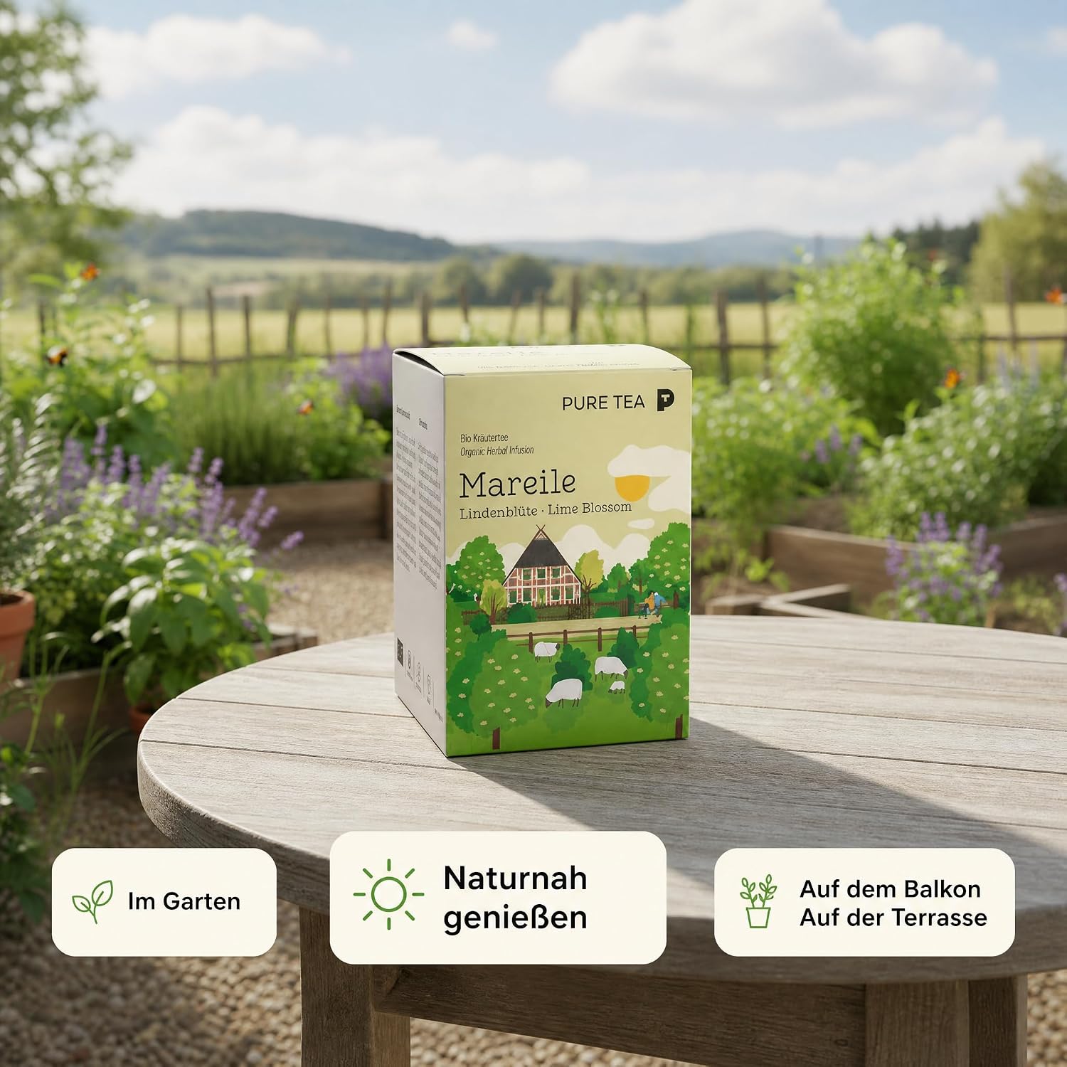 2 Pack Mareile Premium-Lindenblütentee, 30 Teebeutel, Kräutertee Geschenk | Reiner Entspannungstee ohne Aromen, handgenähte Kissenbeutel, EU-zertifiziert – ein schönes Geschenk für Teeliebhaber
