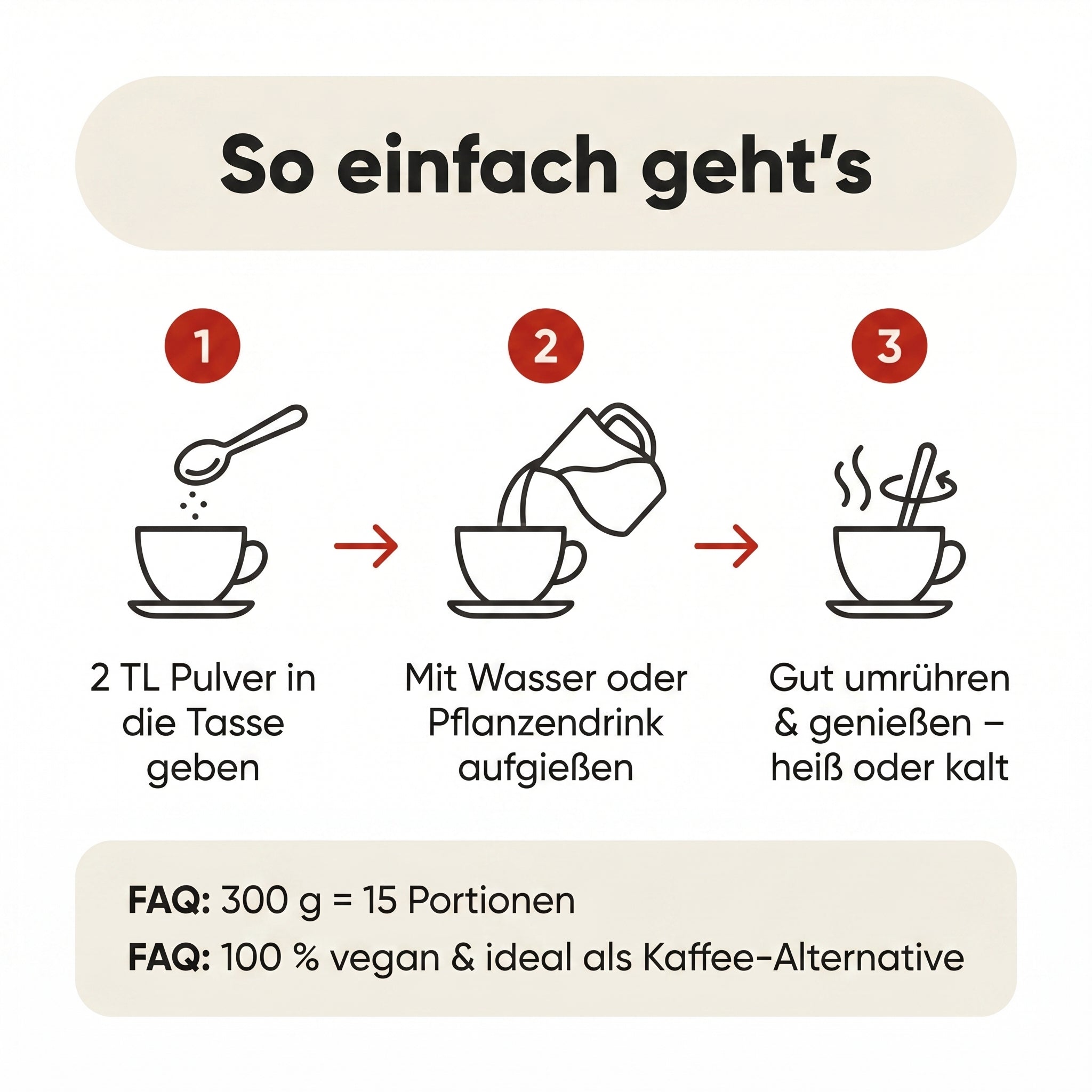 Fonte Guarana Cacao Latte, veganes Getränkepulver für schokoladigen Latte-Genuss, heiß & kalt anrührbar, 300 g = 15 Portionen, Guarana Kakao Latte, Kakao Latte Pulver, 100% vegan