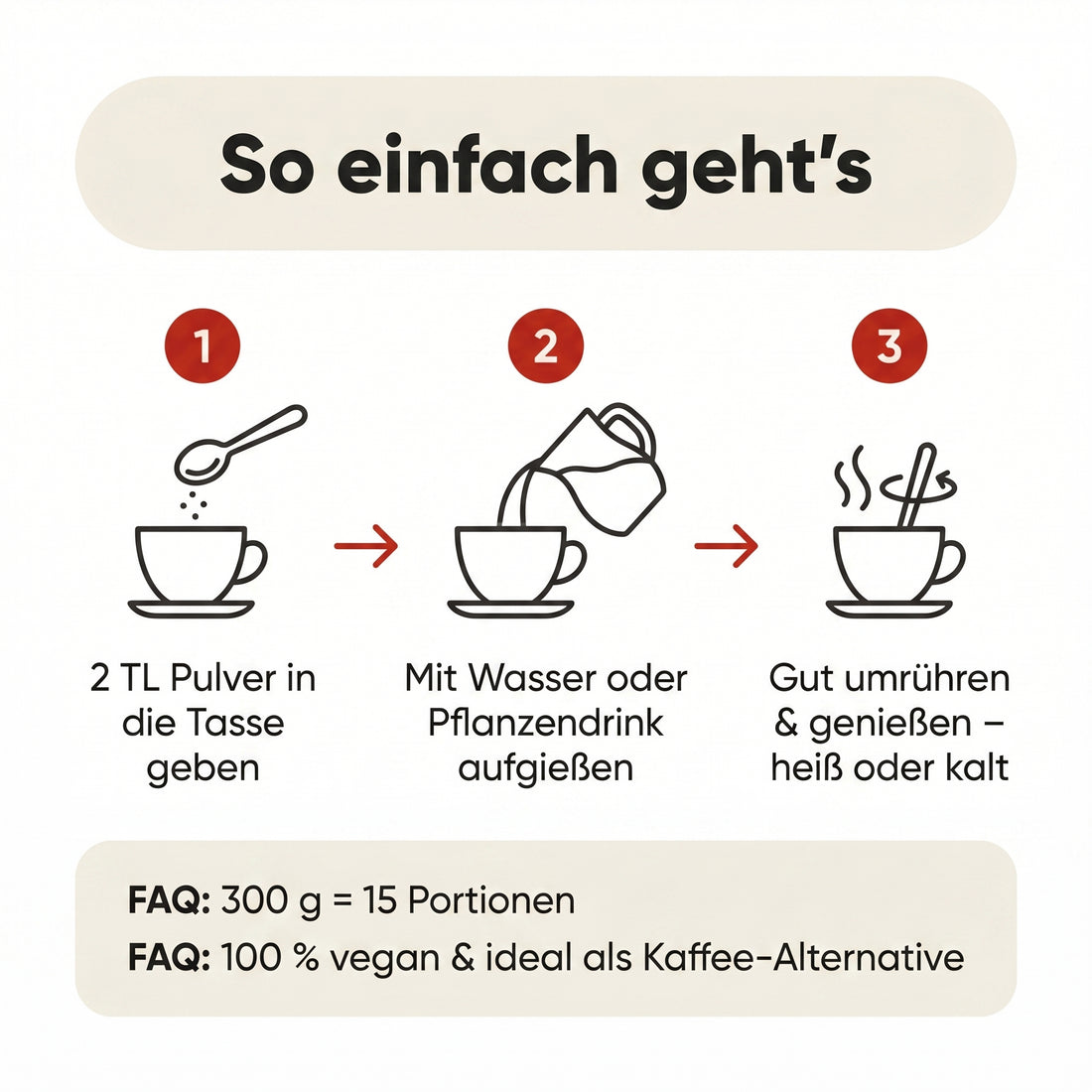Fonte Guarana Cacao Latte, veganes Getränkepulver für schokoladigen Latte-Genuss, heiß & kalt anrührbar, 300 g = 15 Portionen, Guarana Kakao Latte, Kakao Latte Pulver, 100% vegan