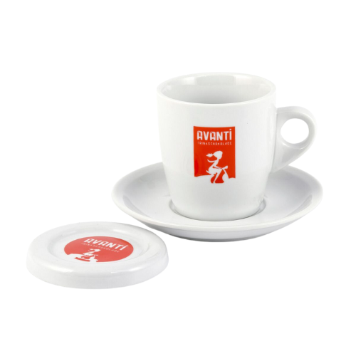 AVANTI Schokoladentasse mit Unterteller Aromadecke