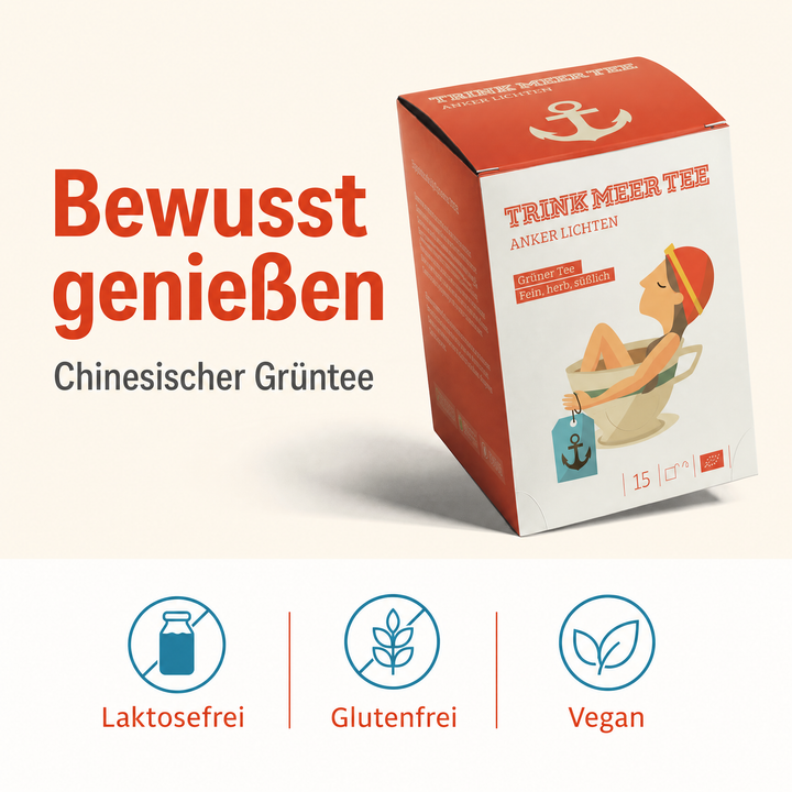 Trink Meer Tee - Anker Lichten - Grüner Tee - Beutel 15 x 3g