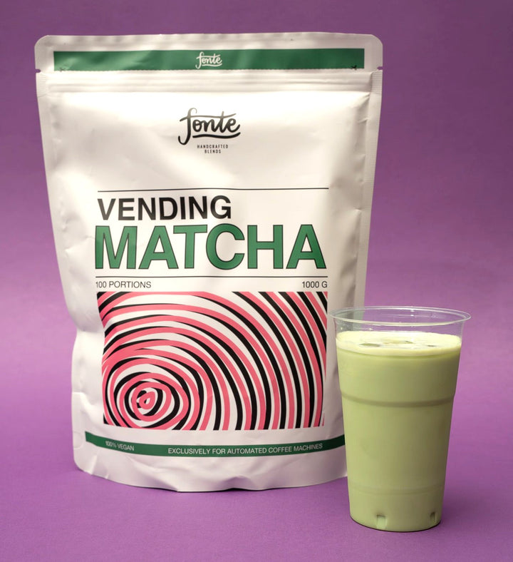 Fonte Vending Matcha, 100% Vegan, Japanischer Matcha-Teepulver für Getränkeautomaten, 1000g, 100 Portionen, Handgefertigte Mischung für Heiße und Kalte Getränke