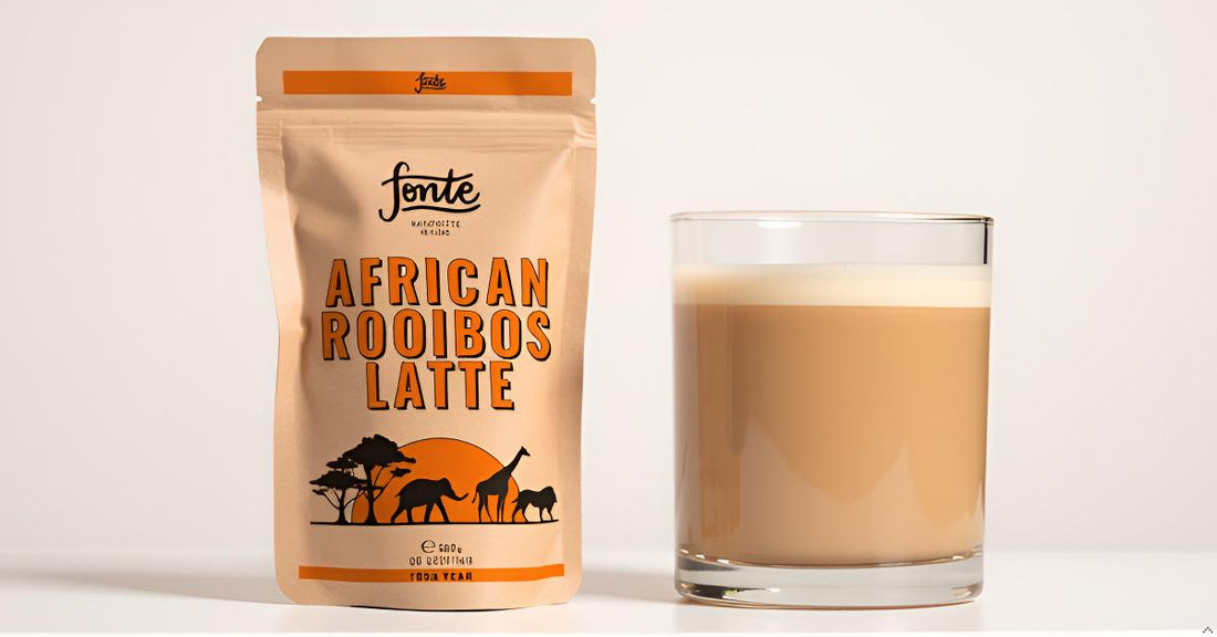 Fonte African Rooibos Latte, Handgefertigte Vegane Getränkemischung, 300g Pulver, 30 Portionen, Natürliche Zutaten, Koffeinfrei, Mit Antioxidantien