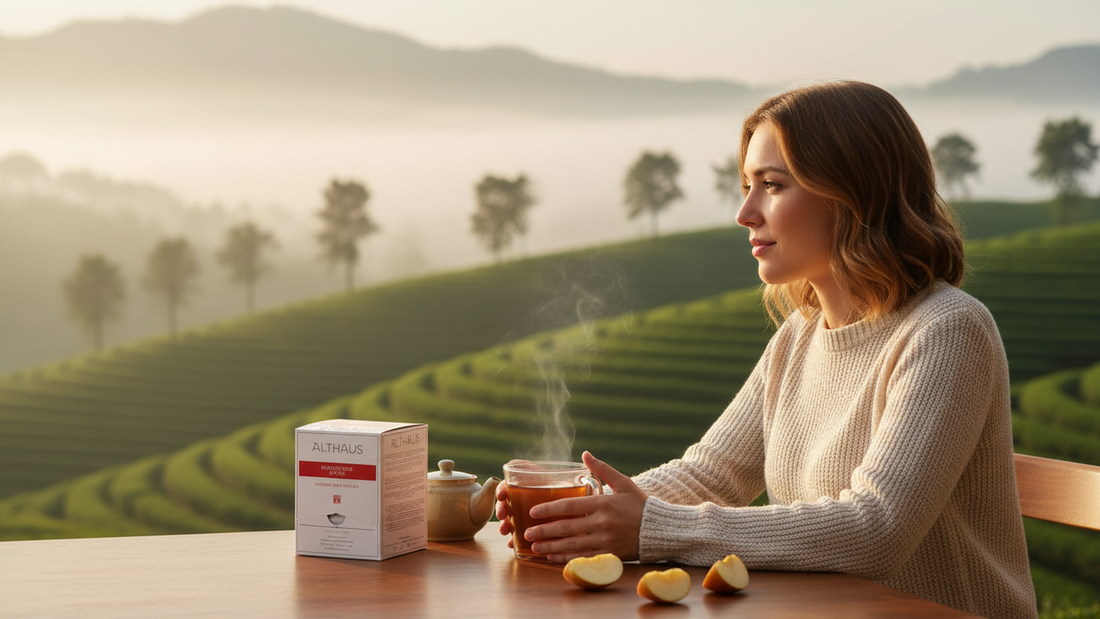 Althaus Persischer Apfel, Aromatisierter Früchtetee, 15 Pyramidenbeutel, 41,25g, Apfel-Zitrone Geschmack
