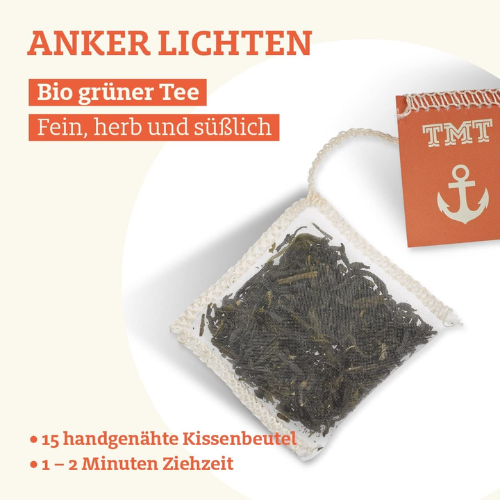 Trink Meer Tee - Anker Lichten - Grner Tee - Beutel 15 x 3g 3