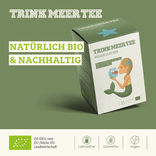 Trink Meer Tee - Wogen gltten - Grner Tee - Beutel 15 x 3g 1