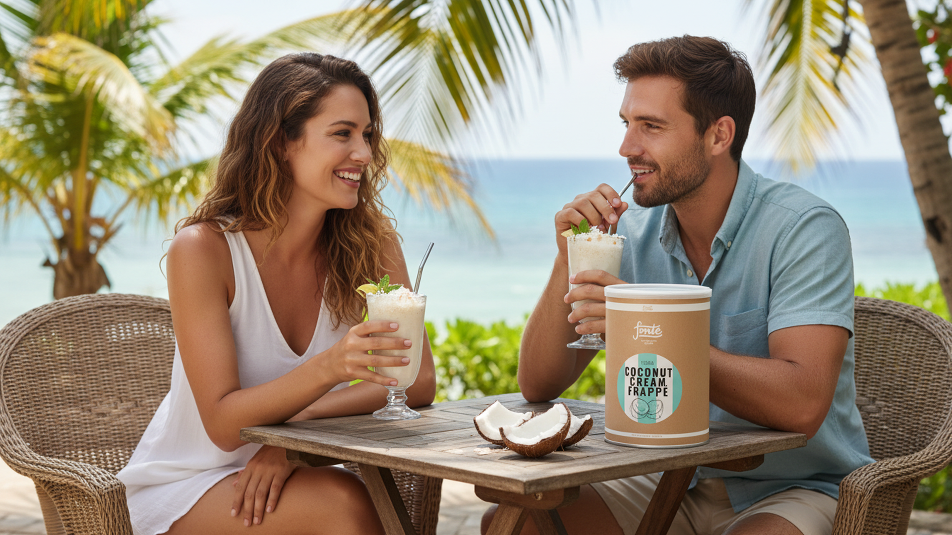Fonte Coconut Cream Frappé, Vegane Kokosnuss Frappé Mischung, Handgefertigte Blends, Milchmixgetränk 2 kg