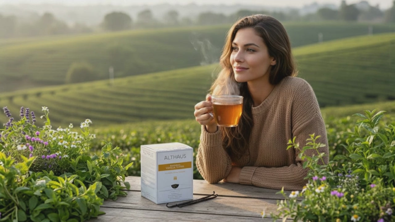 Althaus Rooibos Vanilla Toffee, Aromatisierter Kräutertee, 15 Pyramidenbeutel, 41,25g