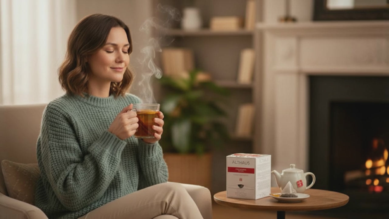 Althaus Persischer Apfel, Aromatisierter Früchtetee, 15 Pyramidenbeutel, 41,25g, Apfel-Zitrone Geschmack