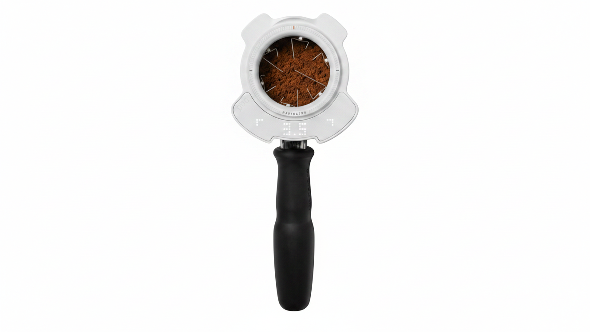 PUQ Navigator Elektronisches WDT-Tool für Espresso, 58mm Siebträger, digitale LED-Anzeige, Weiß