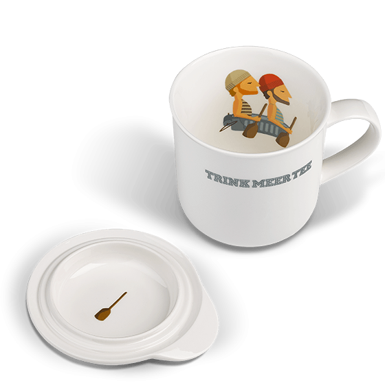 Trink Meer Tee - Alle Mann an Bord - Teebecher mit Motiv