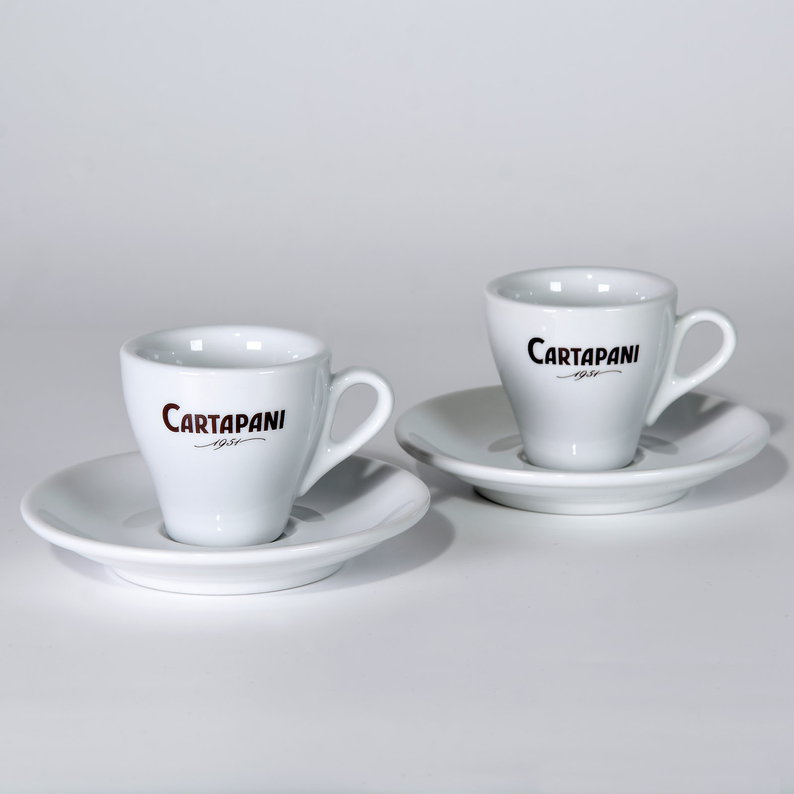 CARTAPANI Espressotasse - Mit Unterteller und Logo - 2er Set