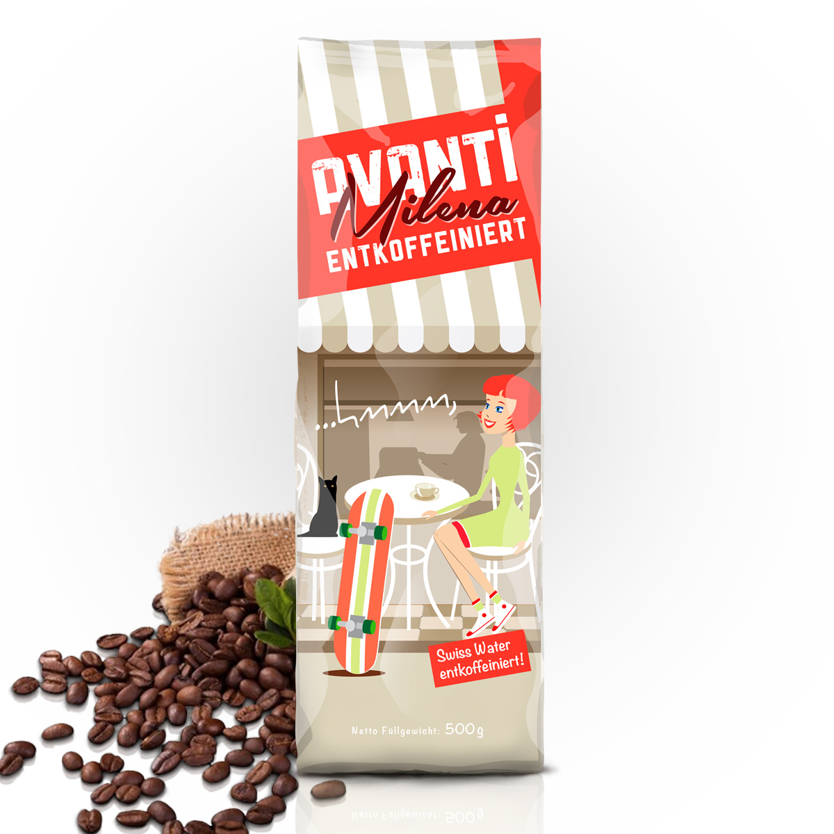 Caffè Avanti - Milena - Entkoffeiniert 500g Beutel - Bohnen